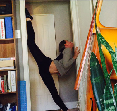 Doorway split & backbend