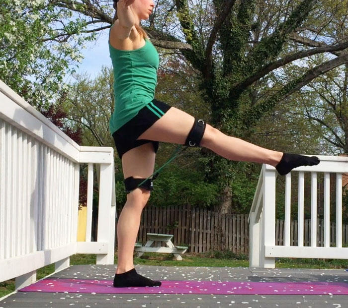 Standing Leg Kicks with Resistant Bands